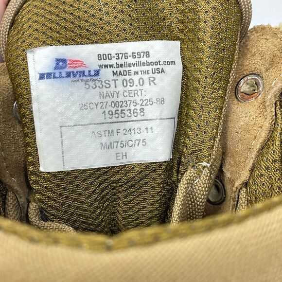 Belleville 533ST Sabre Steel Toe Boots Coyote Brown Vibram USA Men’s Size 9R